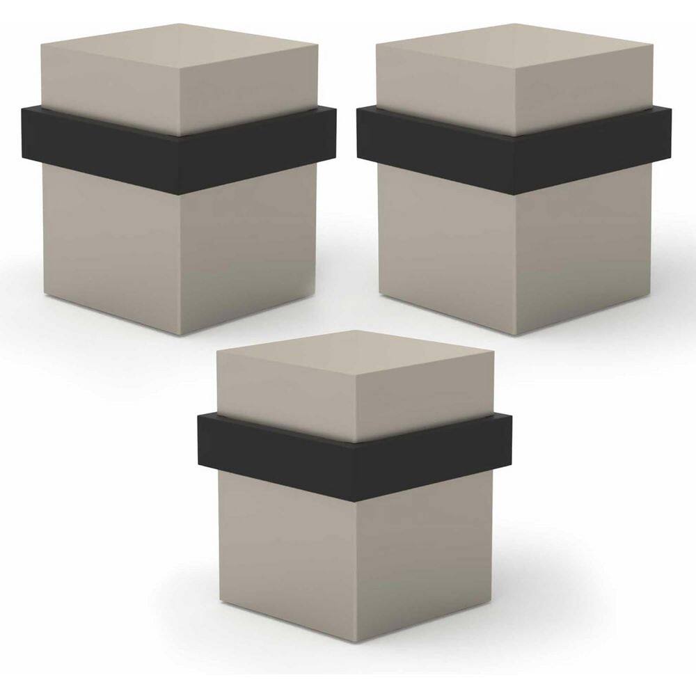 Floor Door Stopper Satin Nickel-3 Pack Quickly Installed Wall Protector Stopper and Door Knobs 1.5 Inch Square price history on PriceWatchPro