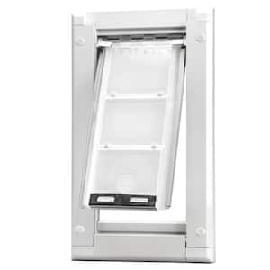 23 in. L x 12 in. W Extra Large Single Flap for Doors with White Aluminum Frame