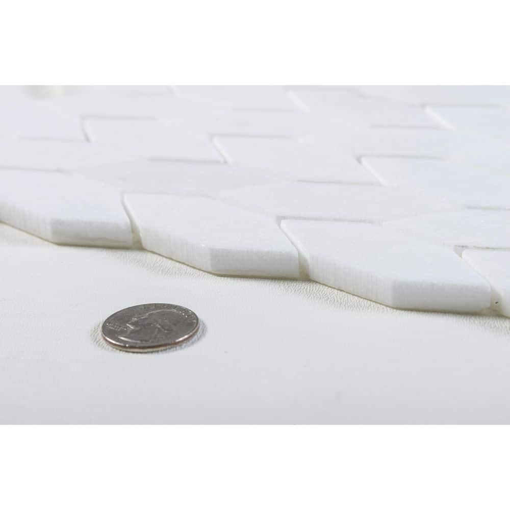 Pearl White Matte Elongated Hex Natural Stone Mosaic Tile