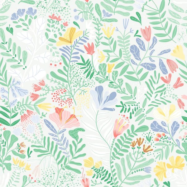 A-Street Prints Brittsommar Light Green Woodland Floral Non-Pasted Non-Woven Paper Wallpaper