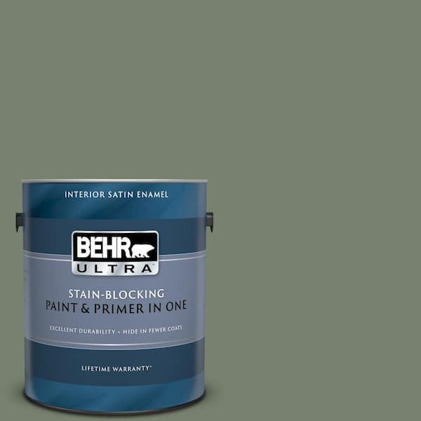 BEHR ULTRA 1 gal. #UL210-4 Cactus Garden Satin Enamel Interior Paint and Primer in One