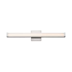 Spec 1 Light 30 in. Stainless Steel Satin Nickel LED Bath Vanity Bar with CCT Select