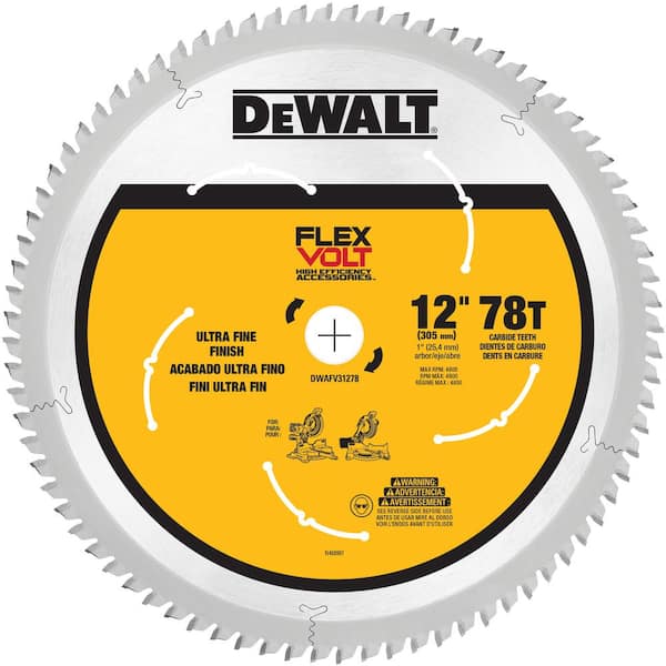 Dewalt Dwafv31278 12 In 78t Miter Saw Blade, What Size Bench For 72 Inch Table Saw Blade