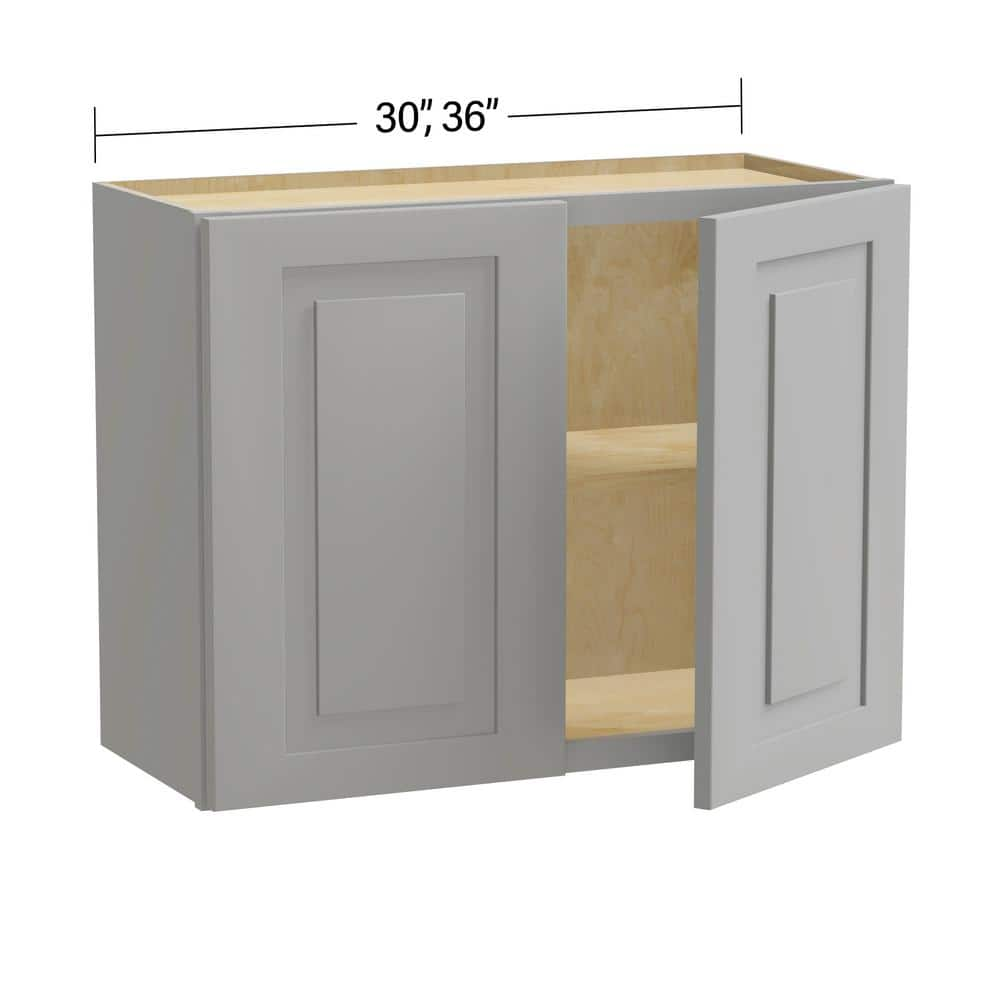 Home Decorators Collection Grayson Pearl Gray Painted Plywood Shaker  Assembled Wall Kitchen Cabinet Soft Close 30 in W x 12 in D x 24 in H  W3024-GPG - The Home Depot