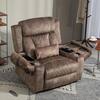 aisword Brown Dual OKIN Motor Velvet Power Lift Recliner with Armrest Storage, Massage and Heating AD547S-0059