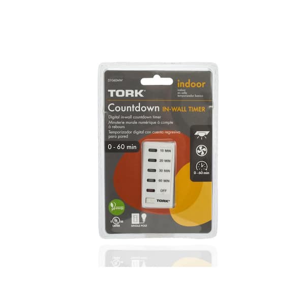 120-Volt 10, 20, 30, 60-Minute Electronic Auto Off In-Wall Timer - White