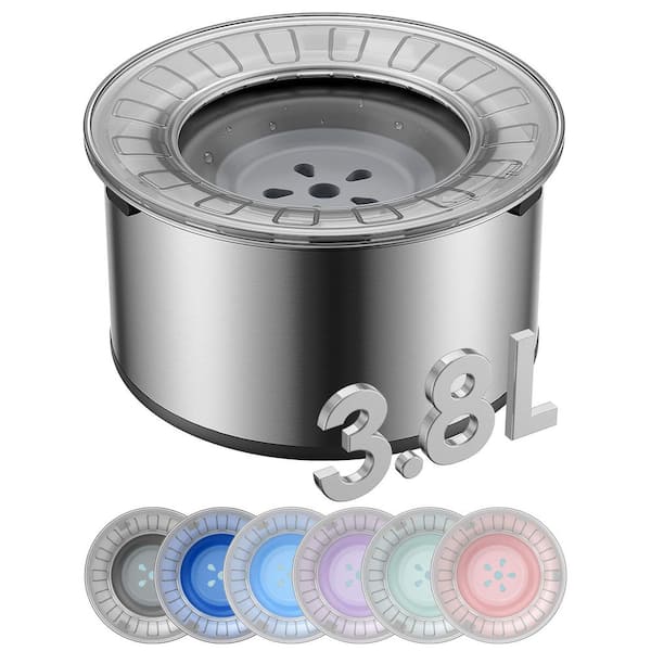 Unbranded Anti Spill 1 Gal Large Stainless Steel Dog Water Bowl with Anti Digging Lid and Rubber Bottom for Slow Drinking