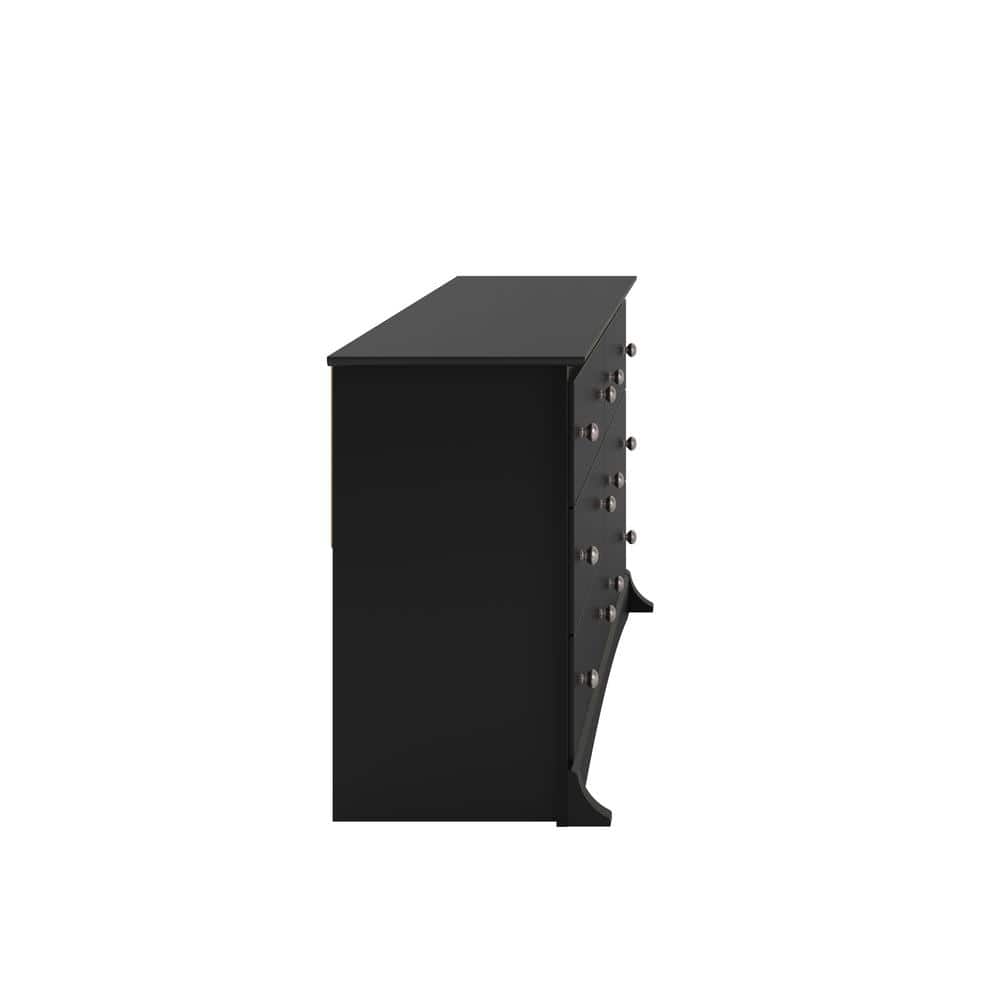 Black Double 6-Drawer Modern Bedroom Dresser
