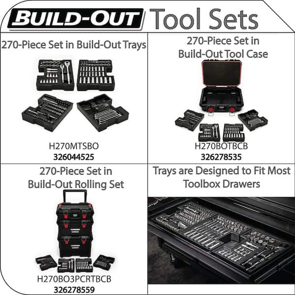 Husky Mechanics Tool Set with Build-Out Storage Trays (270-Piece