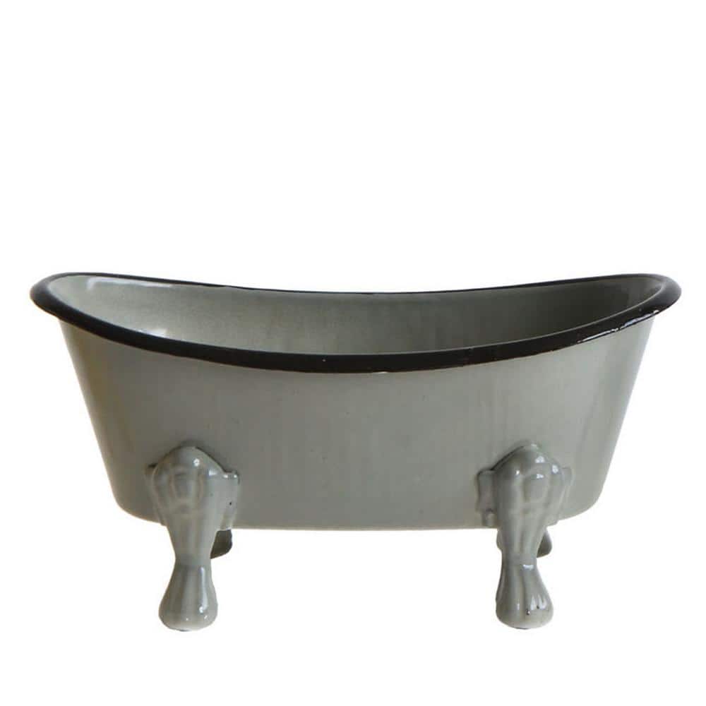 Vintage Multicolor Metal Bathtub Soap Dishes Set