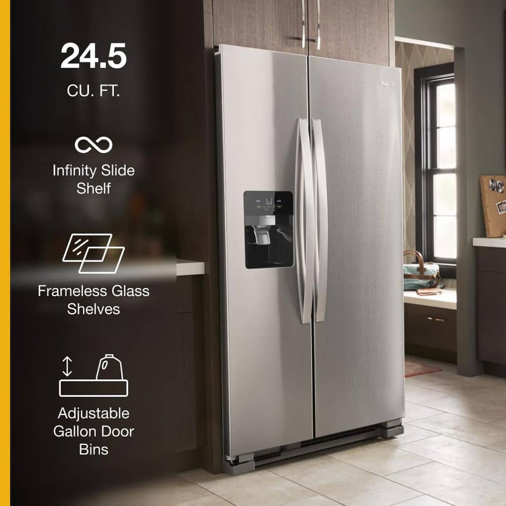 Whirlpool 36 in. Wide Side-by-Side Refrigerator 25 cu. ft. WRS325SDHZ on Fridge.com