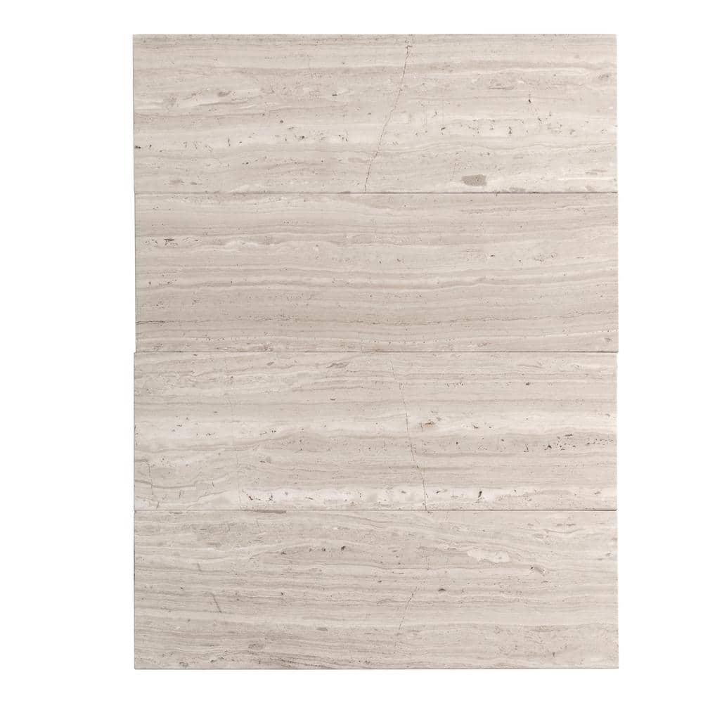 Wooden Beige 4" x 12" Honed Marble Subway Tile