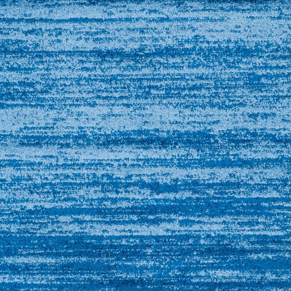 Light Blue and Dark Blue Square Abstract Area Rug