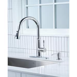 Single Handle Pull Down Sprayer Kitchen Faucet with Advanced Spray, Pull Out Spray Wand in Stainless, Polished Chrome