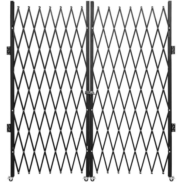 VEVOR Folding Security Gate 84 in. H x 144 in. W Steel Accordion Gate Flexible Expanding Security Gate 360-Degree Garden Fence