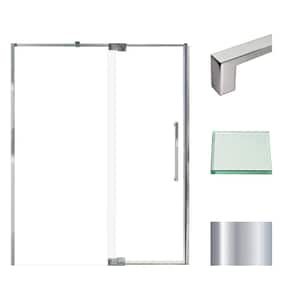 Irene 60 in. W x 76 in. H Pivot Semi-Frameless Shower Door in Polished Chrome with Clear Glass