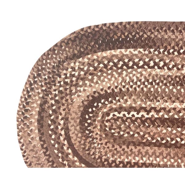 Ombre Briad Collection Brown 24" x 72" Runner 100% Cotton Chenille Reversible Indoor Area Rug