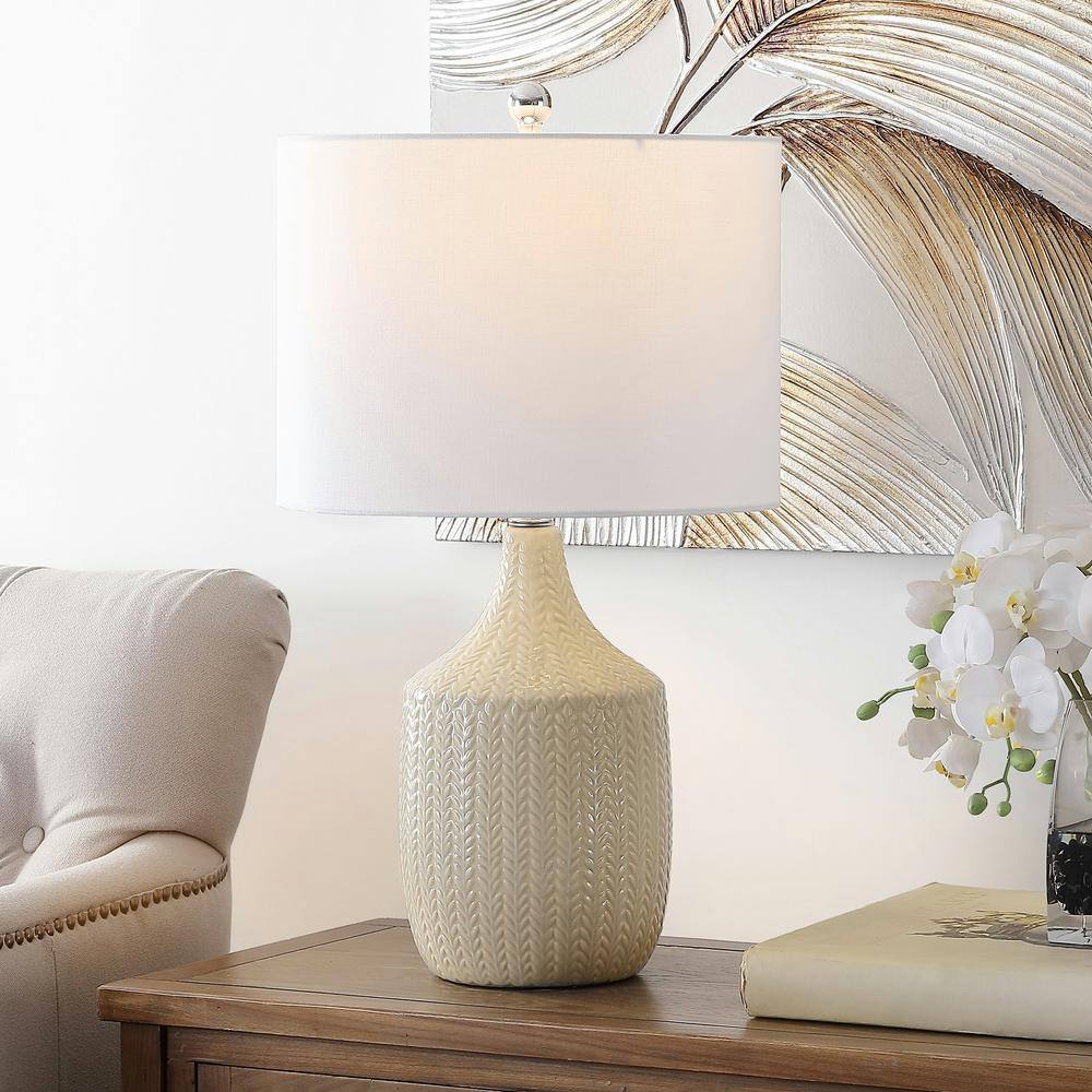 Arcadia Adjustable Cream Ceramic Artistic Table Lamp 15"