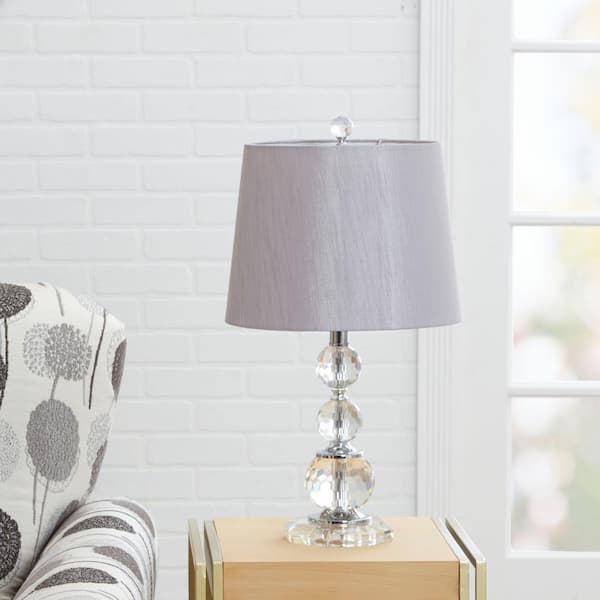 Silverwood Furniture Reimagined Carrington Sphere Stacked 21.75 in. Crystal Table Lamp with Shade