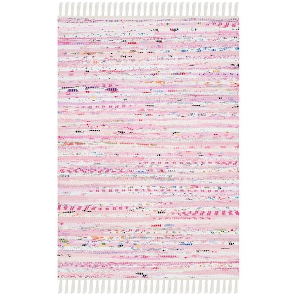 SAFAVIEH Rag Rug Light Pink/Multi Doormat 2 ft. x 3 ft. Striped Area Rug