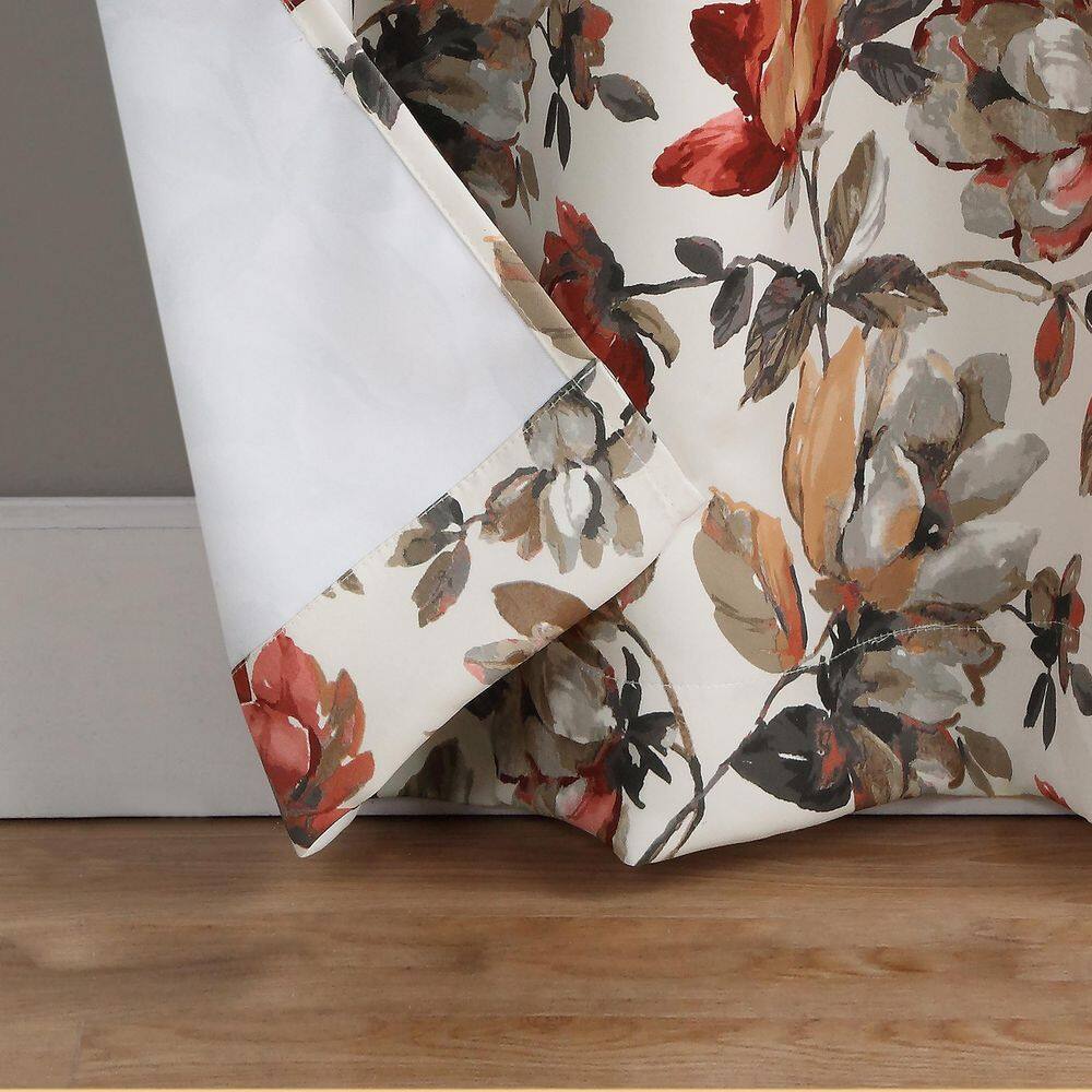 Stone Floral Blackout Grommet Curtain Panel, 40" x 84"