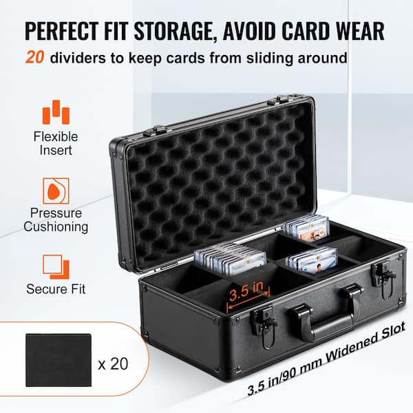 珍しい  VEVOR Graded Card Storage Box 4-Slots Cards Holder Black ポケモンカードゲーム