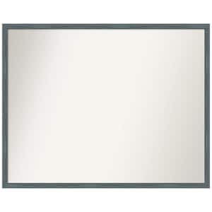 Dixie Blue Grey Rustic Narrow 29 in. W x 23 in. H Non-Beveled Wood Bathroom Wall Mirror in Blue, Gray