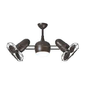 Dagny 40 in. LED Indoor/Outdoor Damp Textured Bronze Ceiling Fan with Remote Control