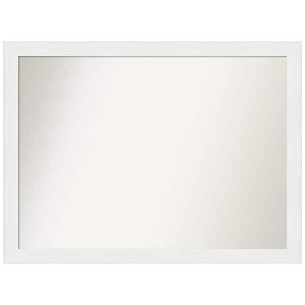 Amanti Art Vanity White Narrow 39.5 in. x 29.5 in. Custom Non-Beveled Recycled Polystyrene Framed Bathroom Vanity Wall Mirror