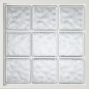 34 in. x 34 in. Acrylic Block Fixed Vinyl Window in White
