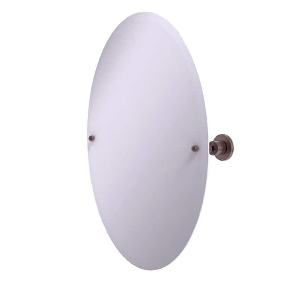 Allied Brass 21 in. x 29 in. Astor Place Frameless Oval Tilt Mirror with Beveled Edge in Antique Copper