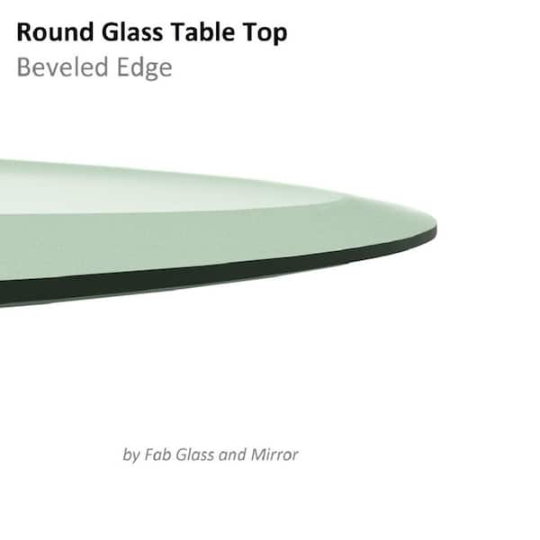 12 Inch Round Glass Table Top 1/2 Thick Tempered Beveled Edge by Fab Glass and Mirror
