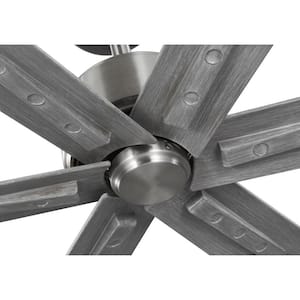 Brazas 56 in. Indoor/Outdoor Brushed Nickel Transitional Ceiling Fan with Remote Included for Living Room