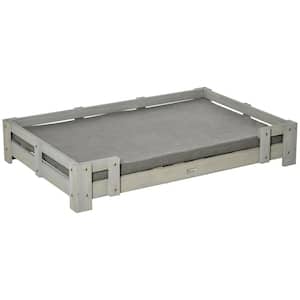 Large Dog Bed with Soft Sponge Cushion, Roomy Surface, Elevated and Upraised, Durable Frame, Slate Gray