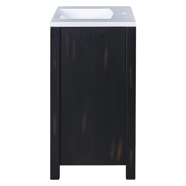 36 in. W x 18 in. D x 34 in. H Single Sink Freestanding Bath Vanity in Espresso with White Resin Top