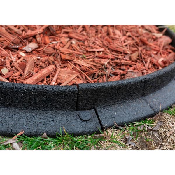 Vigoro 42 in. x 3.25 in. Black No Dig 36 in. Dia. Recycled Rubber Tree Ring Kit (1-Pack)