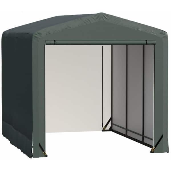 ShelterLogic Sheltertube 10 ft. x 14 ft. x 10 ft. Storage Garage in Green