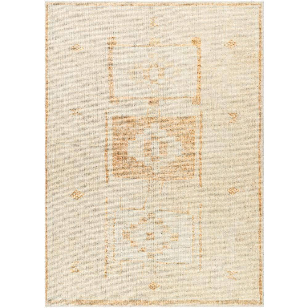 Ivory Elegance 5'3" x 7' Hand-Knotted Synthetic Area Rug
