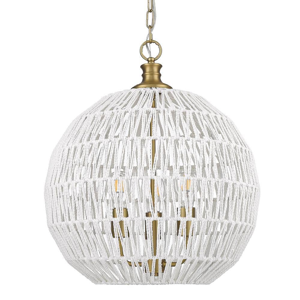 Florence 3-Light Brushed Champagne Bronze Globe Pendant
