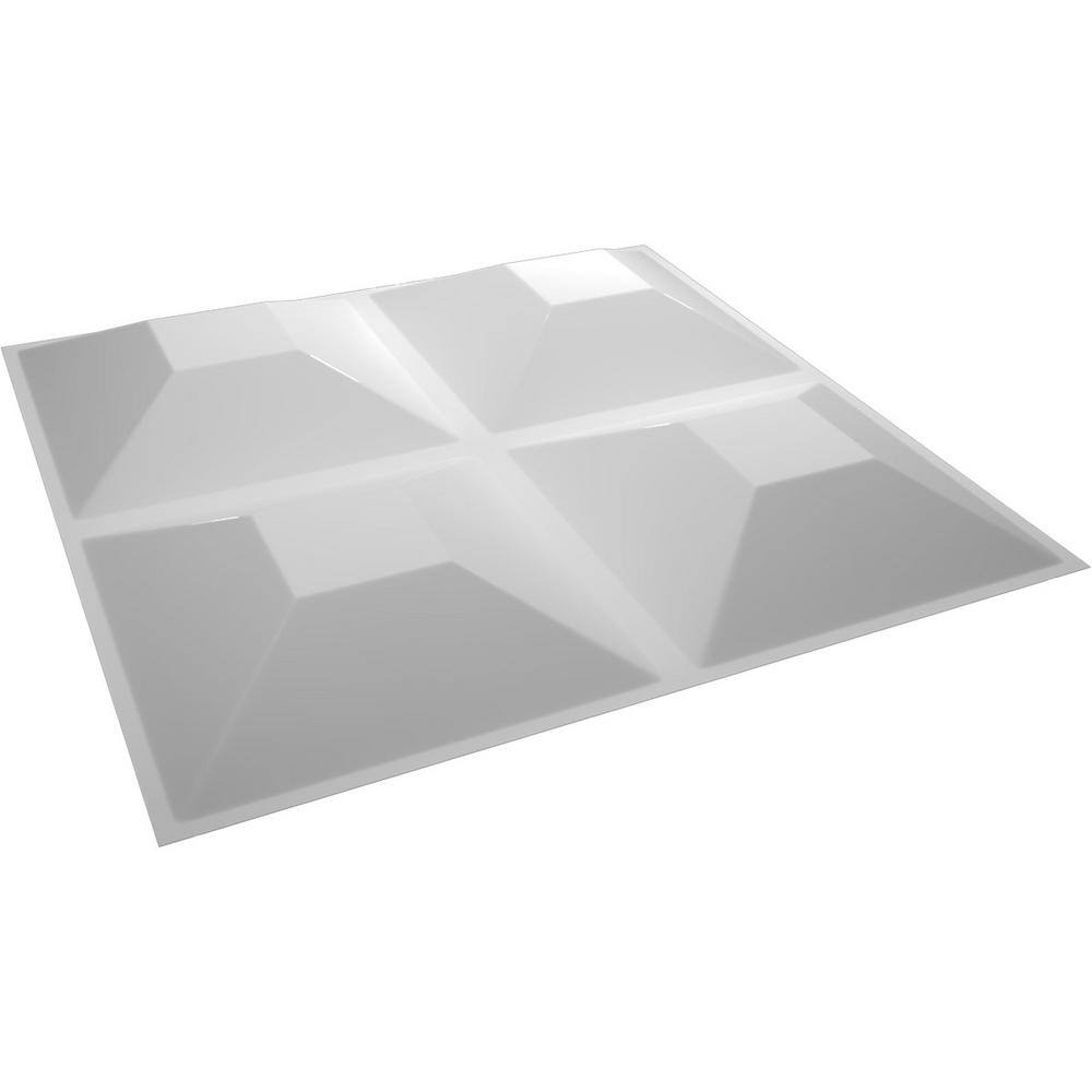 White Textured 3D PVC Decorative Wall Panel 11 7/8" x 11 7/8"