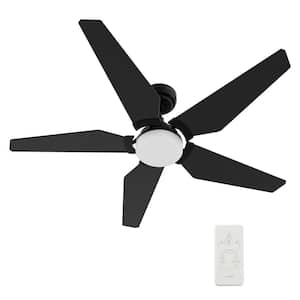Voyager 52 in. Dimmable LED Indoor/Outdoor Black Smart Ceiling Fan with Light and Remote, Works w/Alexa/Google Home