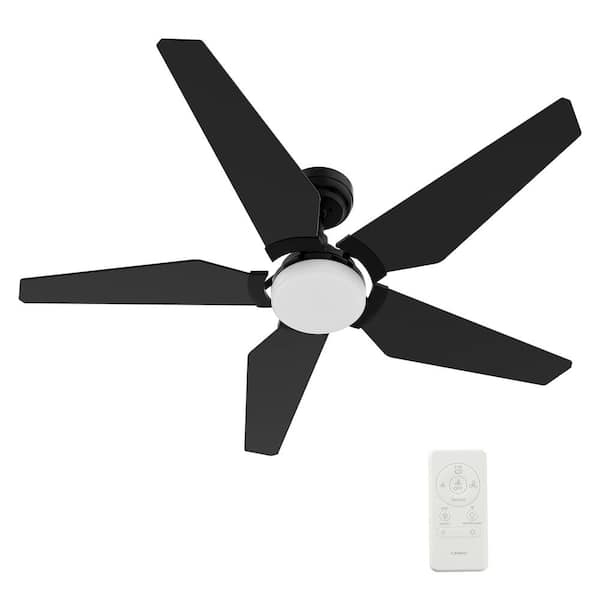 CARRO Voyager 52 in. Dimmable LED Indoor/Outdoor Black Smart Ceiling Fan with Light and Remote, Works w/Alexa/Google Home