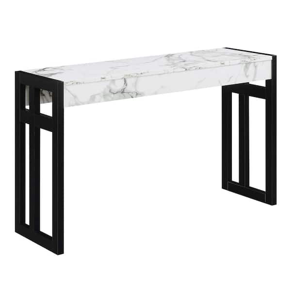 Convenience Concepts Monterey 49.5 in. Faux Birch and Black 30 in. Rectangle Wood Console Table
