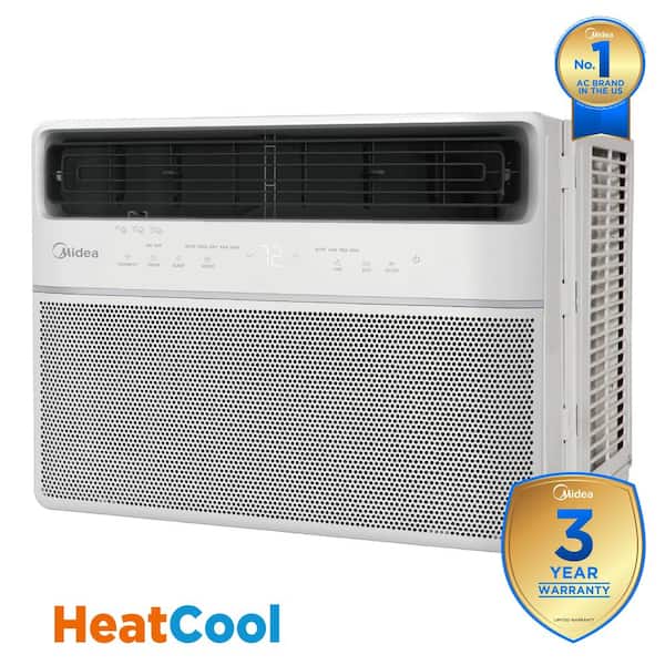 18,000 BTU Smart Window AC Cools up to 1,000 sq. ft. with Heater, Remote, Sleep Mode, Washable Filter, Wi-Fi in White