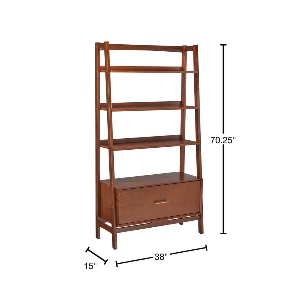 Landon 77'' Mahogany Mid-Century Modern Large Etagere
