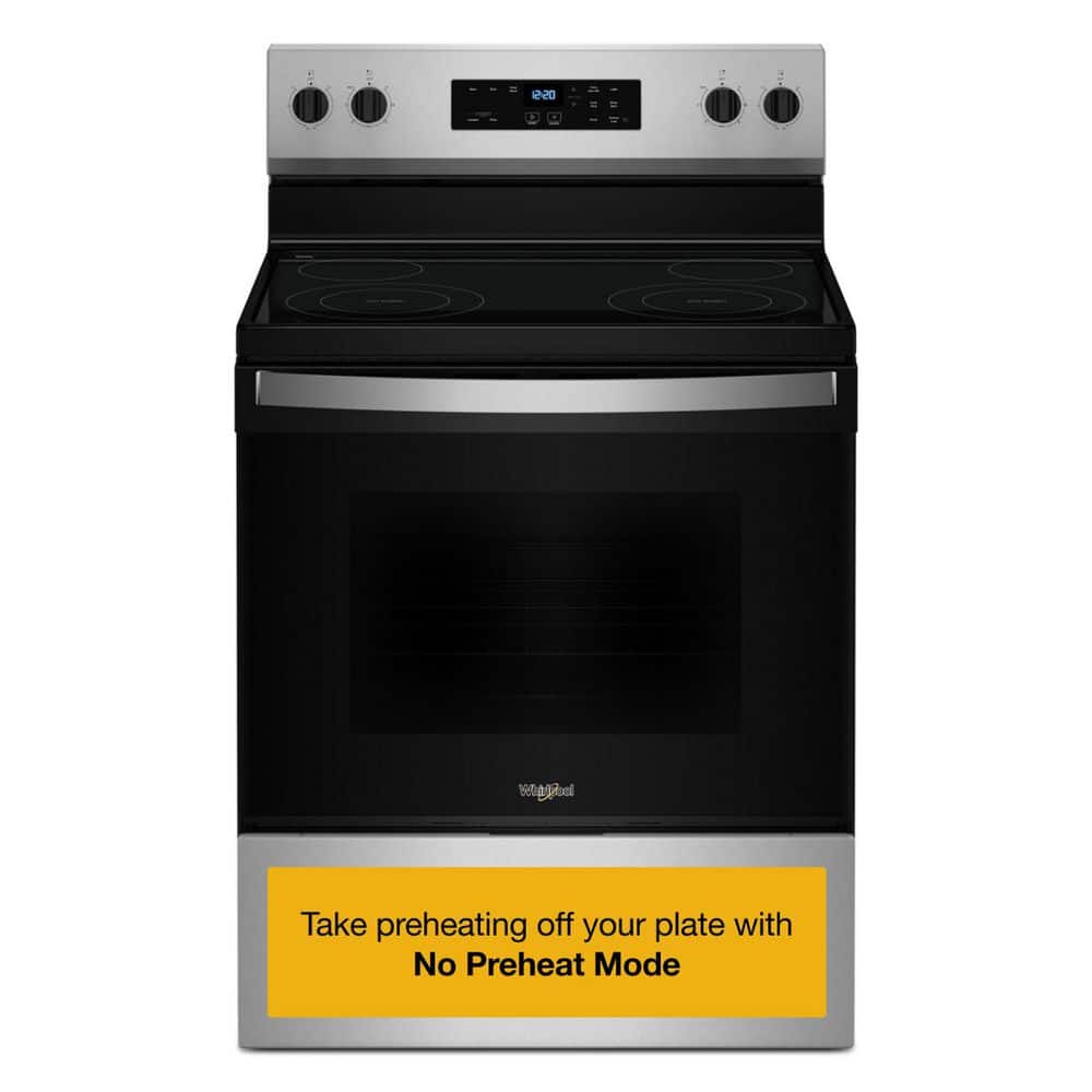 30 in. x 47.875 in. 4-Burner Element Freestanding Electric Range in Stainless Steel with Thermal