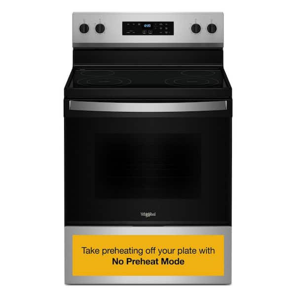 30 in. 1.1 cu. ft. Over-the-Range Microwave and 30 in. 4.8 cu. ft. Electric Range Combo in Stainless Steel (2-Piece)
