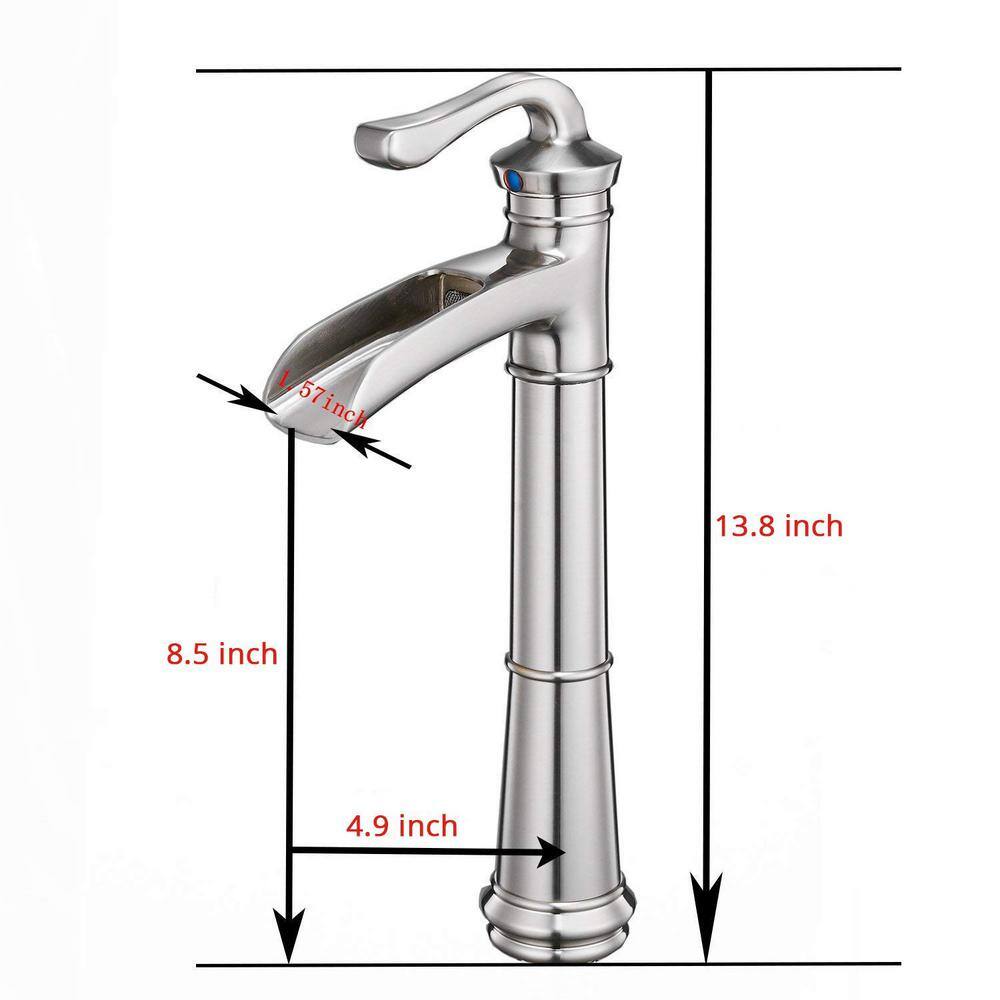 Brushed Nickel Single Handle High Arc Bathroom Faucet