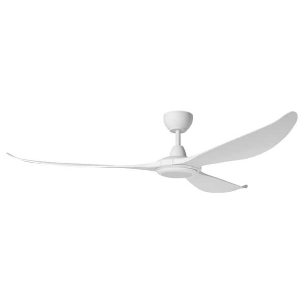 Mission Bay 72 in. Outdoor White Ceiling Fan with Warm White Integrated LED