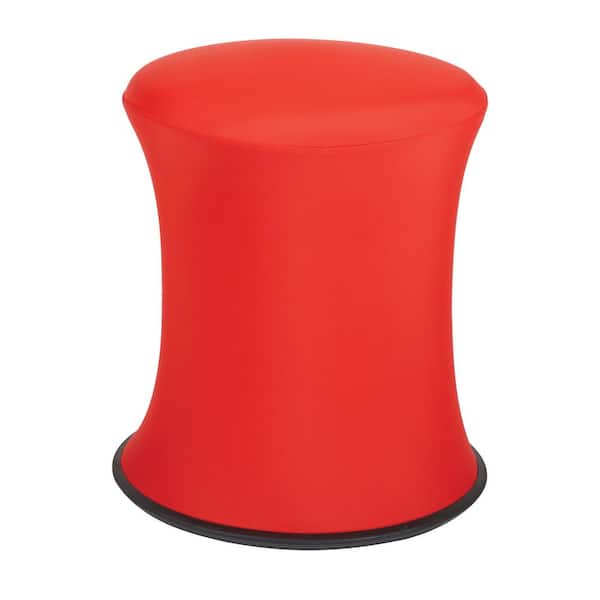 Office Star Products 18"-26" Active Height Stool with White Frame and Red Fabric